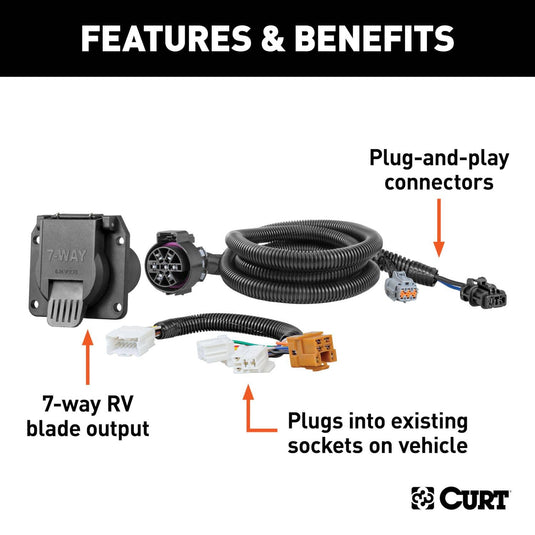 CURT 7-Way Custom Wiring — 2005-2026 Nissan & Suzuki - CUR-56226 - Absolute Autoguard