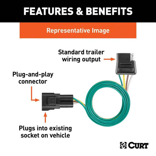 CURT 4-Flat Custom Wiring — 2022-2026 INFINITI & Nissan - CUR-56520 - Absolute Autoguard