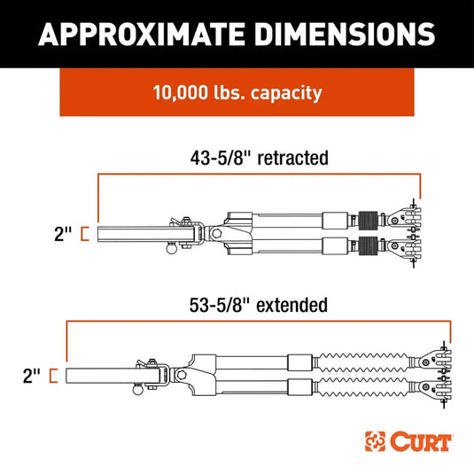 CURT Seeker Steel RV Tow Bar (10,000 lb, 2