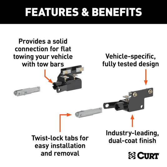 CURT Custom Tow Bar Base Plate, Excluding King Ranch or Raptor (2009-2015 F-150) - 2009-2020 Ford F-150, 2015-2017 Ford Expedition & Lincoln Navigator