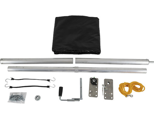 Aluminum Tarp System with Round Axle and Solid Tarp (7 x 18 Foot)