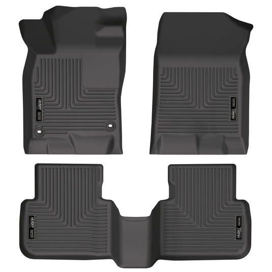 Husky Liners WeatherBeater Floor Liners, Front & 2nd Row, Black, Excluding Hybrid - 2022-2026 Honda Civic, 2023-2026 Acura Integra