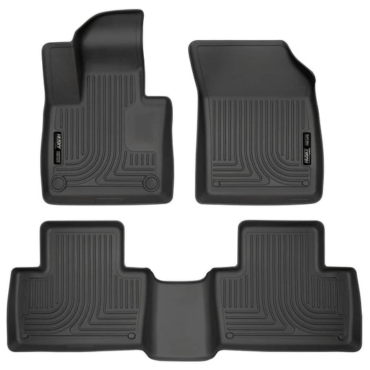 Husky Liners WeatherBeater Floor Liners, Front & 2nd Row, Black, 6 Passenger or 7 Passenger, Excluding XC90 Recharge Plug-in Hybrid - 2016-2026 Volvo XC90