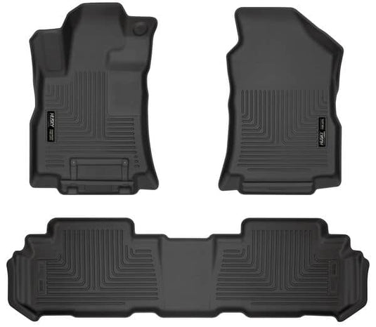 Husky Liners WeatherBeater Floor Liners, Front & 2nd Row, Black - 2019-2026 Subaru Ascent