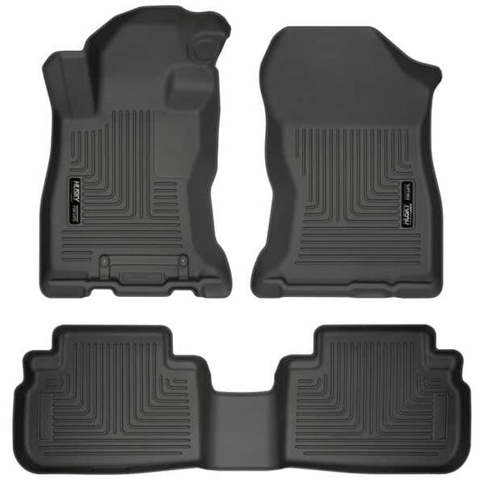 Husky Liners WeatherBeater Floor Liners, Front & 2nd Row, Black - 2019-2024 Subaru Forester