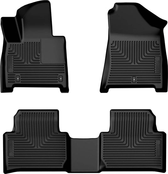 Husky Liners WeatherBeater Floor Liners, Front & 2nd Row, Black - 2024-2026 Hyundai Santa Fe/Santa Fe Hybrid