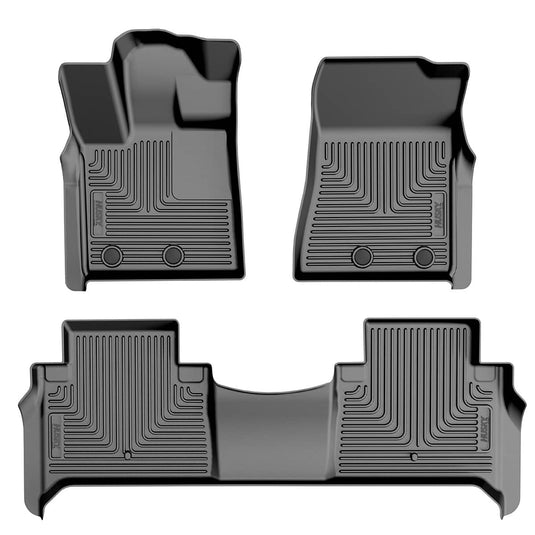Husky Liners WeatherBeater Floor Liners, Front & 2nd Row, Black - 2025-2026 Infiniti QX80, Nissan Armada