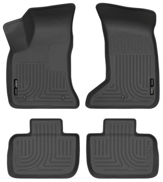 Husky Liners WeatherBeater Floor Liners, Front & 2nd Row, Black, AWD - 2011-2023 Chrysler 300, Dodge Charger
