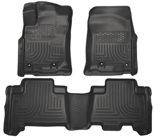 Husky Liners WeatherBeater Floor Liners, Front & 2nd Row, Black - 2014-2023 Lexus GX, 2013-2024 Toyota 4Runner