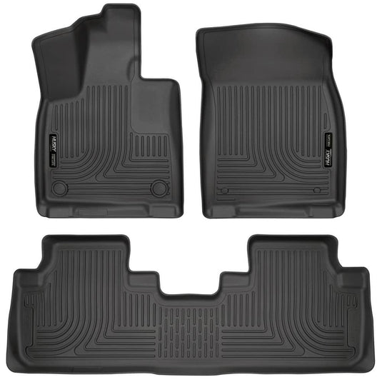 Husky Liners WeatherBeater Floor Liners, Front & 2nd Row, Black - 2016-2022 Lexus RX/RX Hybrid, 2018-2022 Lexus RX L/RX L Hybrid