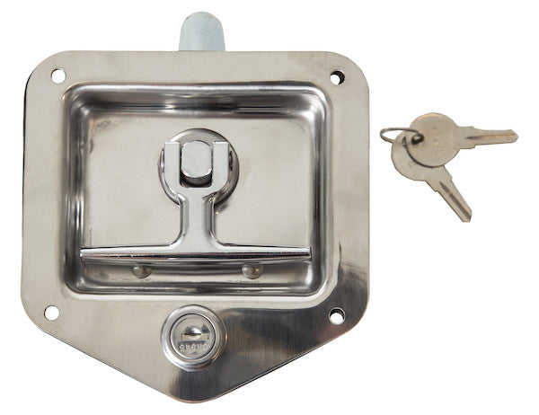 Load image into Gallery viewer, Stainless Single Point T-Handle Latch with Blind Studs/Gasket/Cylinder with Keys
