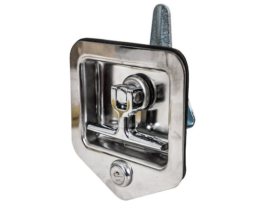 Stainless Single Point T-Handle Latch with Blind Studs/Gasket/Cylinder with Keys