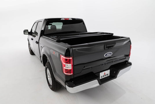 Ford F-150 Leer Black Soft Folding Tonneau Cover for 2015 to 2025