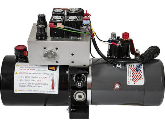 Buyers 4-Way/3-Way DC Power Unit-Electric Controls Horizontal 0.32 Gallon Reservoir