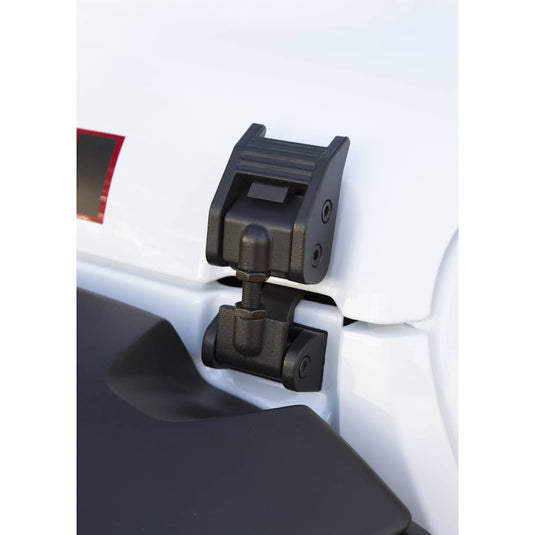 Rugged Ridge Textured Black Hood Catch (pair) — 2018-2025 Jeep Gladiator/Wrangler - RGG-11210.27 - Absolute Autoguard