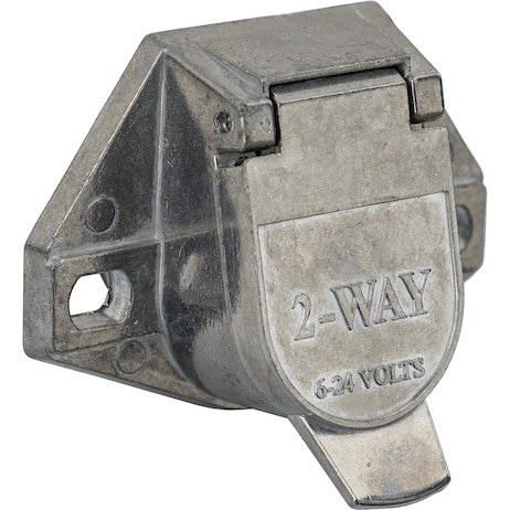 2-Way Die-Cast Zinc Trailer Connector -Truck Side - Vertical Pin Arrangement