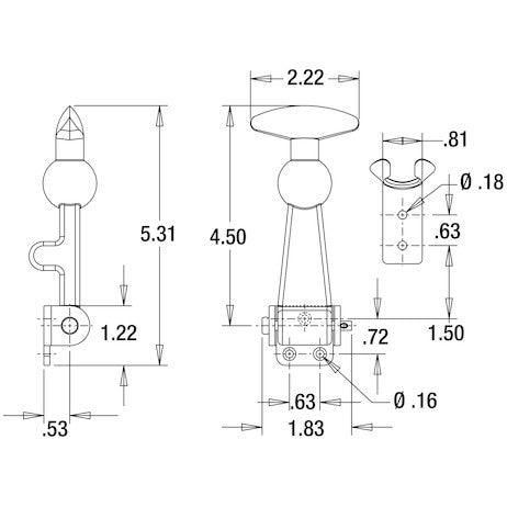 Rubber Hood Catch with Stainless Steel Hardware