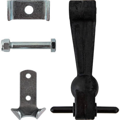 6 Inch Heavy-Duty Rubber Hood Catch - Includes Brackets and Pin-No Bumper