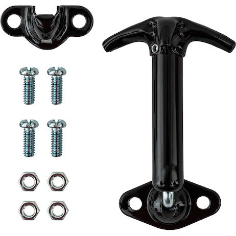 Load image into Gallery viewer, Spring-Loaded 90 Hood Catch with Keeper and Hardware - Black Enamel Finish
