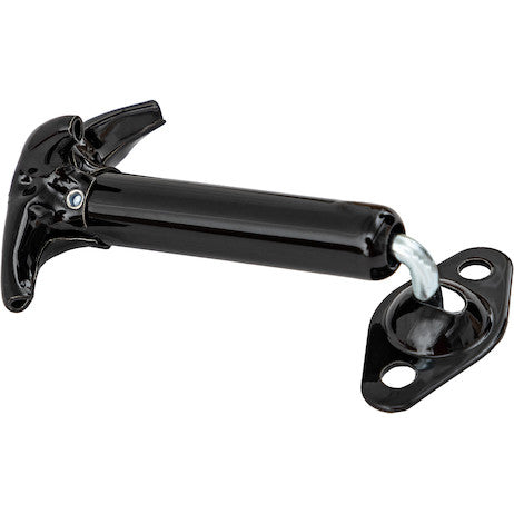 Load image into Gallery viewer, Spring-Loaded 90 Hood Catch with Keeper and Hardware - Black Enamel Finish

