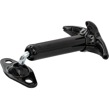 Spring-Loaded 90 Hood Catch with Keeper and Hardware - Black Enamel Finish