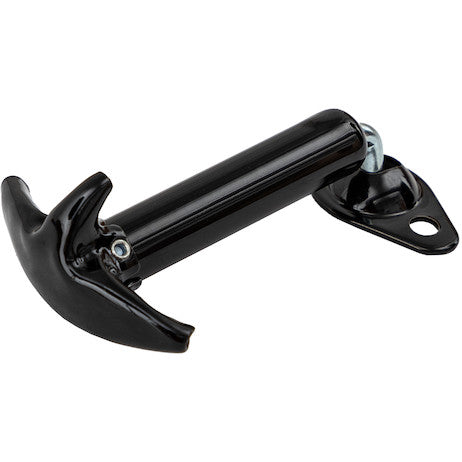 Spring-Loaded 90 Hood Catch with Keeper and Hardware - Black Enamel Finish