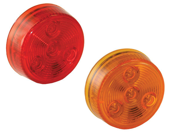 2 Inch Amber Round Marker/Clearance Light with 4 LEDs Kit (Includes Grommet) - 5622202 - Buyers Products