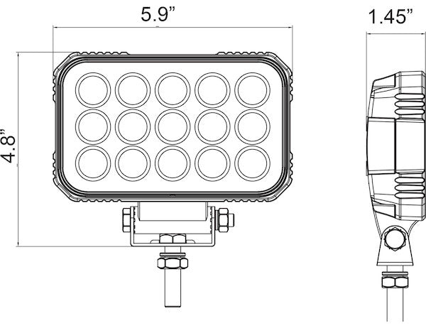 Ultra Bright 6 Inch Wide Rectangular LED Spot Light - 1492290 - Buyers Products