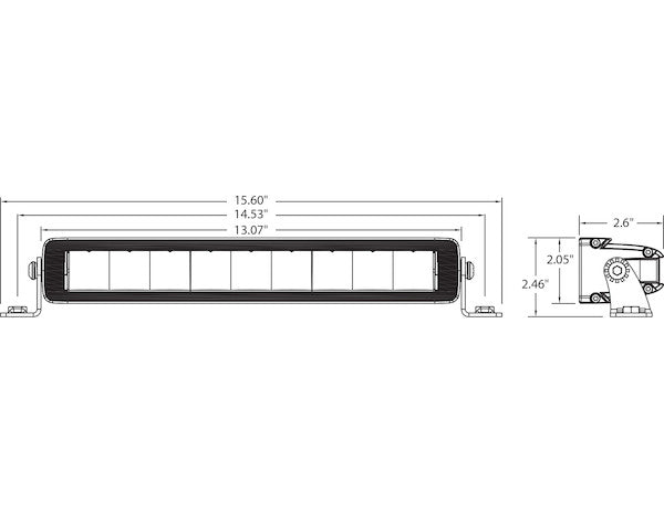 Edgeless Ultra Bright Combination Light Bar - Single Row, 13 Inch Width - 1492281 - Buyers Products