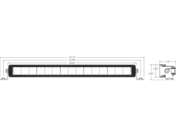 Edgeless Ultra Bright Combination Light Bar - Single Row, 21 Inch Width - 1492282 - Buyers Products