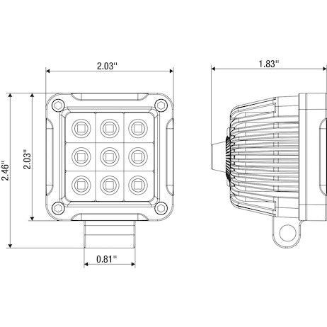 2 In. Square LED Flood Light - 1492300 - Buyers Products