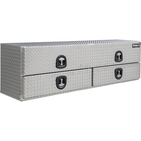 21x18x72 Inch Diamond Tread Aluminum Heavy-Duty Flatbed Contractor With Lower Drawers - 1701678 - Buyers Products