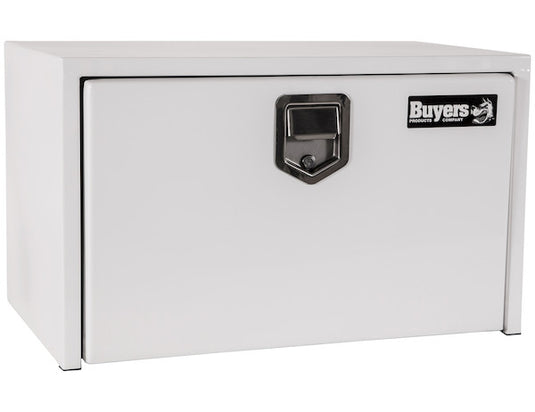 18x18x30 Inch White Steel Underbody Truck Box with Paddle Latch - 1702203 - Buyers Products