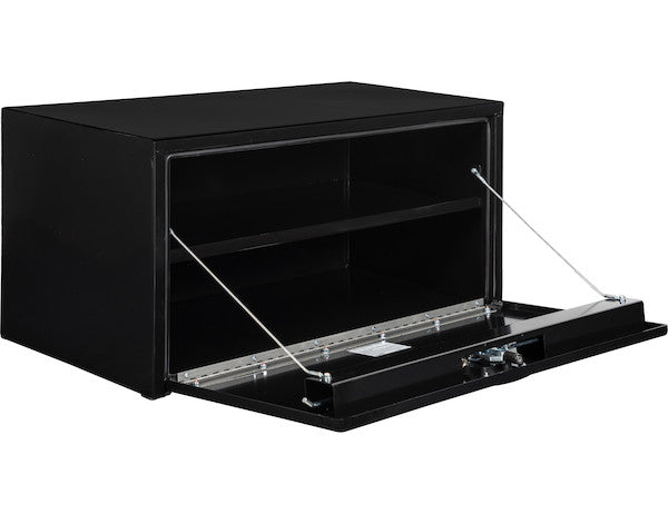 18x18x36 Inch Black Steel Underbody Truck Box with Built-In Shelf - 3-point Latch - 1702306 - Buyers Products