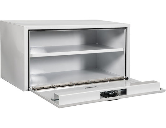 18x18x36 Inch White Steel Underbody Truck Box with Built-in Shelf - 3-Point Latch - 1702406 - Buyers Products