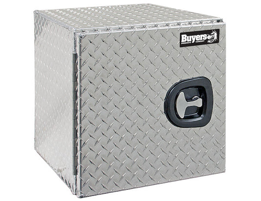 24x24x24 Inch Diamond Tread Aluminum Underbody Truck Box - Single Barn Door, Compression Latch - 1702225 - Buyers Products