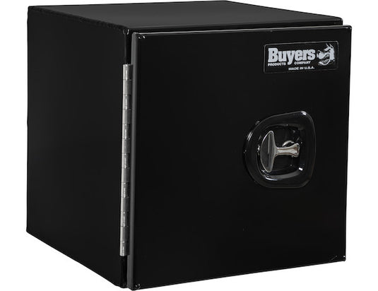 18x18x24 Inch Black Smooth Aluminum Underbody Truck Tool Box - Single Barn Door, Compression Latch - 1705800 - Buyers Products