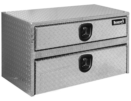 20x18x48 Inch Diamond Tread Aluminum Underbody Truck Box With Drawer - 1712210 - Buyers Products