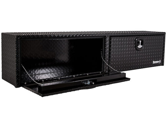 18x16x88 Inch Gloss Black Diamond Tread Aluminum Topsider Truck Box - 1721564 - Buyers Products