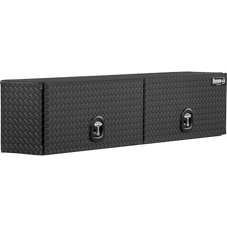 16x13x72 Inch Matte Black Diamond Tread Aluminum Topsider Truck Box with Flip-Up Doors - 1722351 - Buyers Products