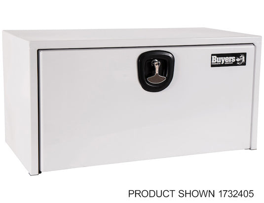 24x24x24 Inch White Steel Underbody Truck Box With 3-Point Latch - 1734400 - Buyers Products