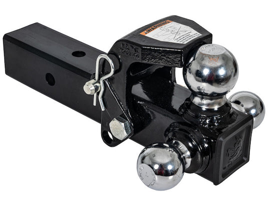 Tri-Ball Hitch with Pintle Hook and Chrome Towing Balls - 2-1/2 Inch Receiver - 1802280 - Buyers Products