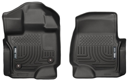 HUS-18361 Husky Front Floor Liners Floor Mats Weather Beater Black; 15-20 Ford F150 Extended/ Crew Cab - HUS-18361 - Absolute Autoguard