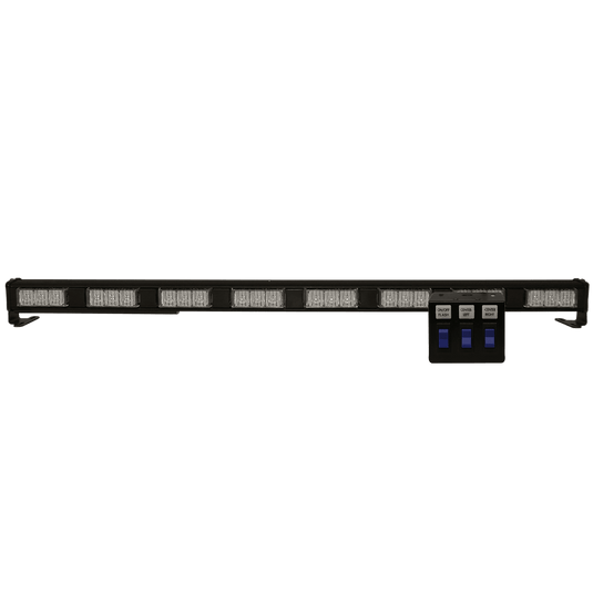 Signal Bar Kit: LED Safety Director, 32 flash patterns, in-cab switch panel, 15' cable, 12-24VDC, amber - 37038AS - Ecco