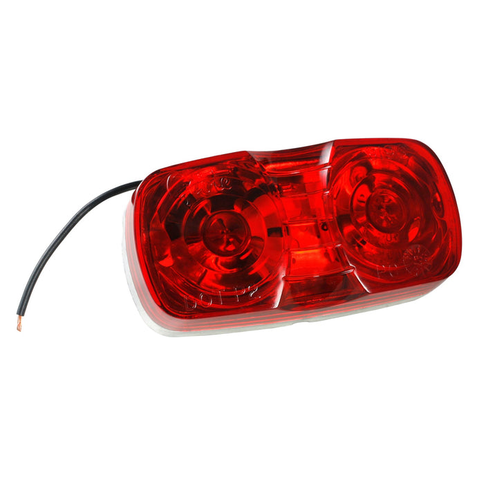CLR/MKR Lamp, Red, Die-Cast 2-Bulb, Square Corner - 46782 - Grote