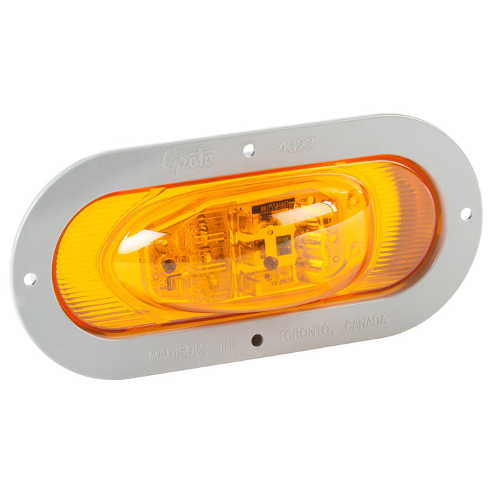 STT Lamp, Yellow, LED, Side Turn Lamp W/Gray Flange - 54243 - Grote