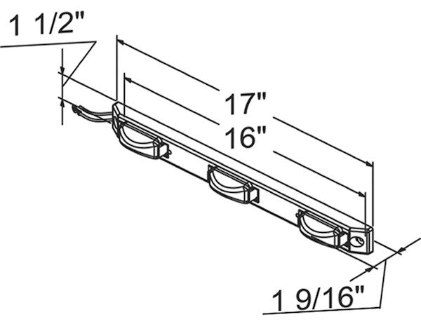 17 Inch Red Polycarbonate ID Bar Light With 9 LED - 5621719 - Buyers Products