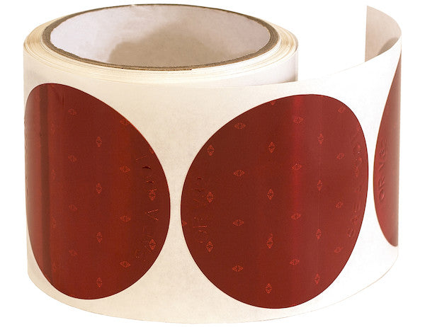 3 Inch Red Round DOT Stick-On Reflectors - 100 Per Roll - 5623000 - Buyers Products