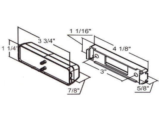 3.75 Inch Amber Rectangular Marker/Clearance Light With 2 LED - 5623822 - Buyers Products