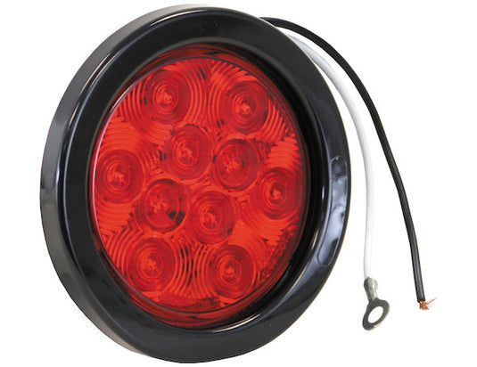 4 Inch Red Round Stop/Turn/Tail Light With 10 LED With AMP-Style Connection - 5624151 - Buyers Products